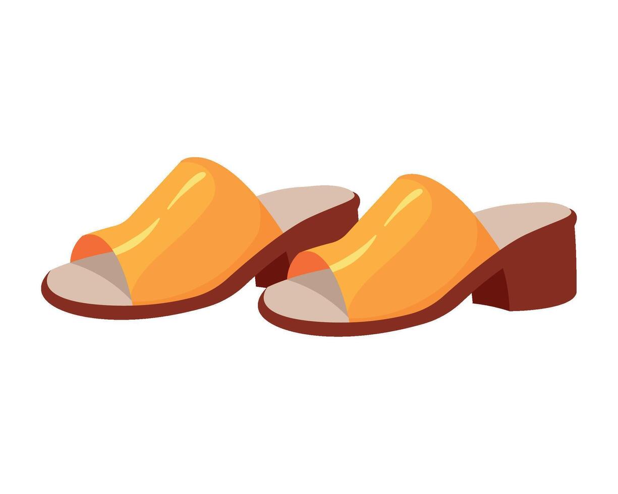 Yellow shoes on a white background vector