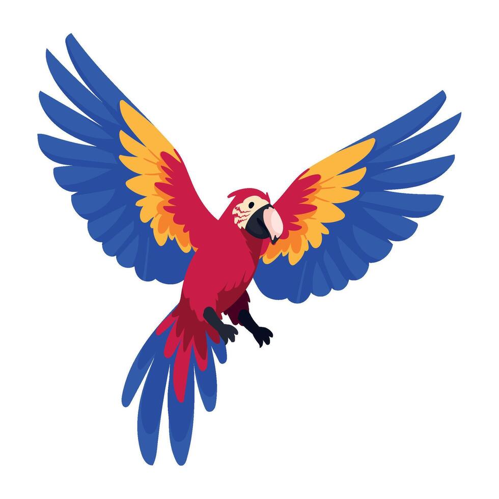 A colorful parrot flying in the air vector