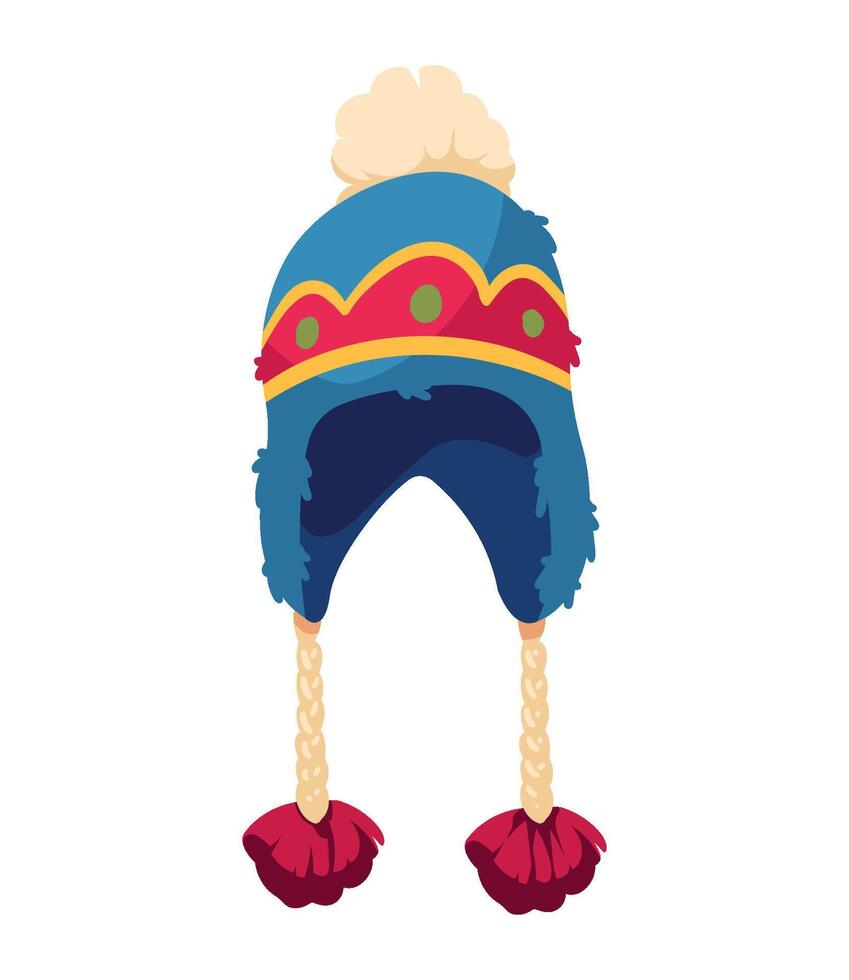 A blue hat with red and blue trim vector