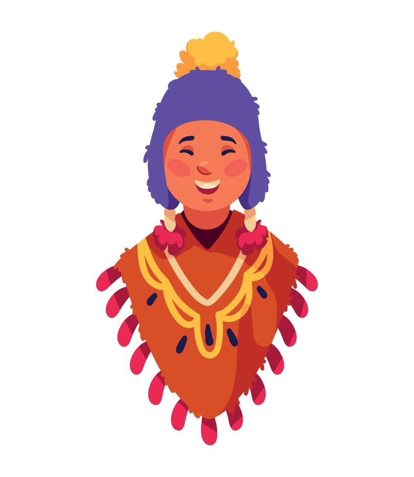 A cartoon character in a traditional costume vector