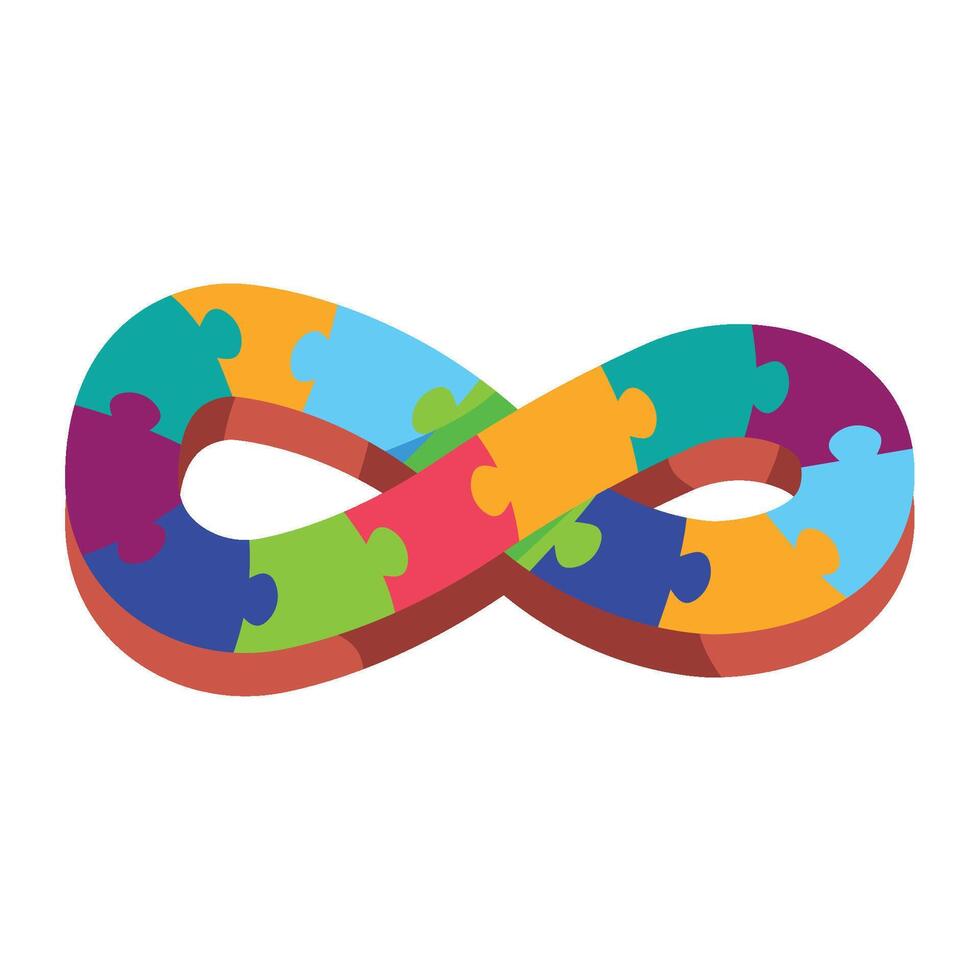 An infinity symbol made of puzzle pieces vector