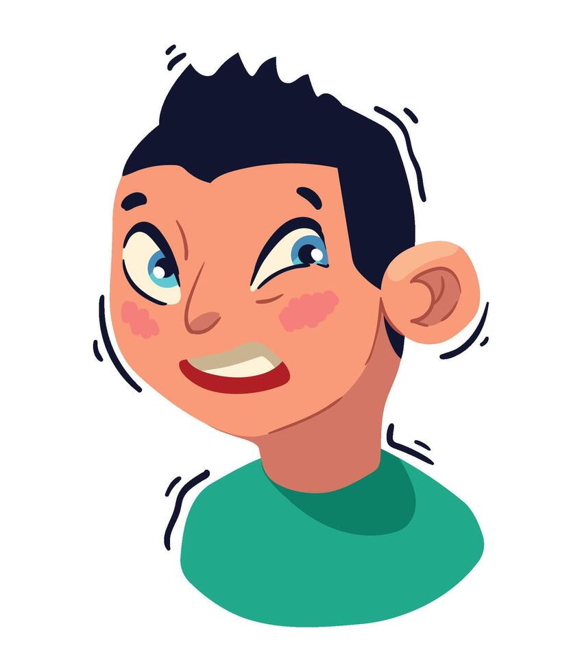 Cartoon boy with angry expression illustration vector