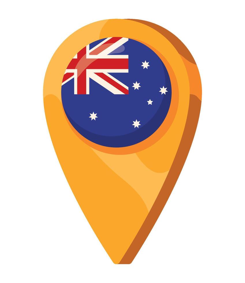 Map pin with australia flag image vector