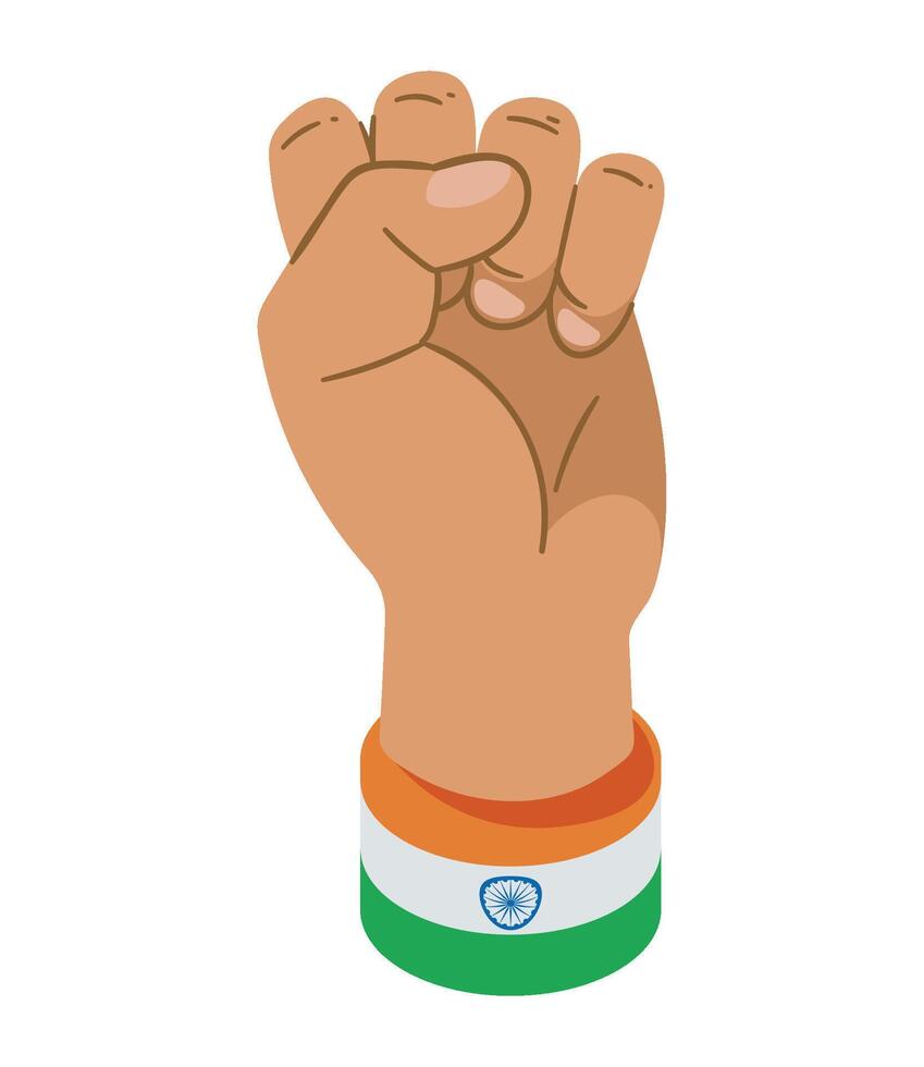 Indian fist with indian flag illustration vector