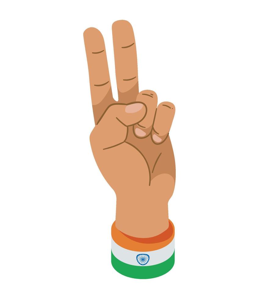 Indian hand showing victory sign illustration vector