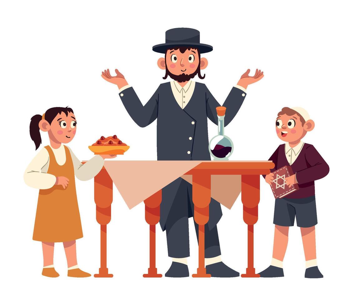 Jewish holiday of yom tov, yom tov, jewish holiday of y vector
