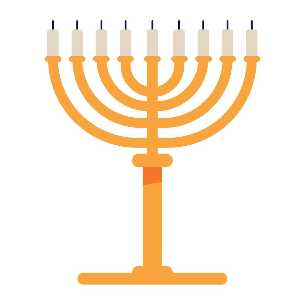 A menorah with candles on a white background vector