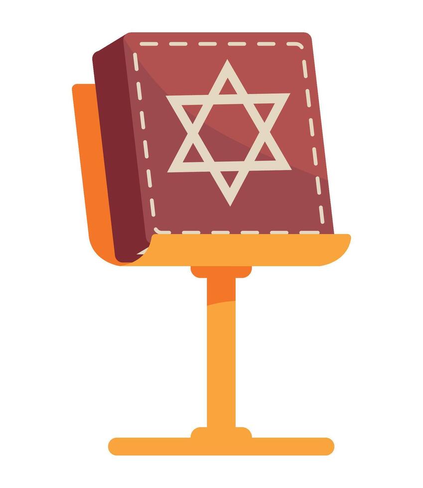 A chair with a book on it and a star of david vector