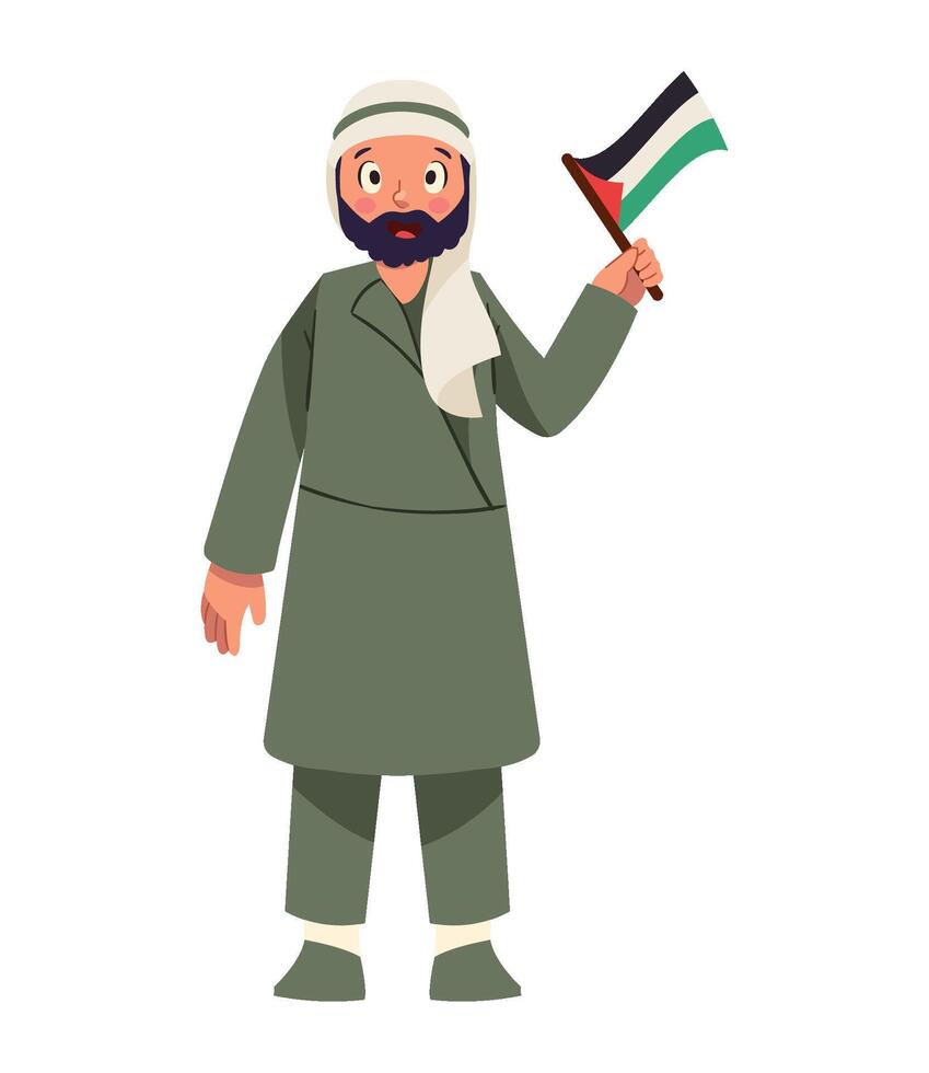A man in a traditional costume holding an israeli flag vector