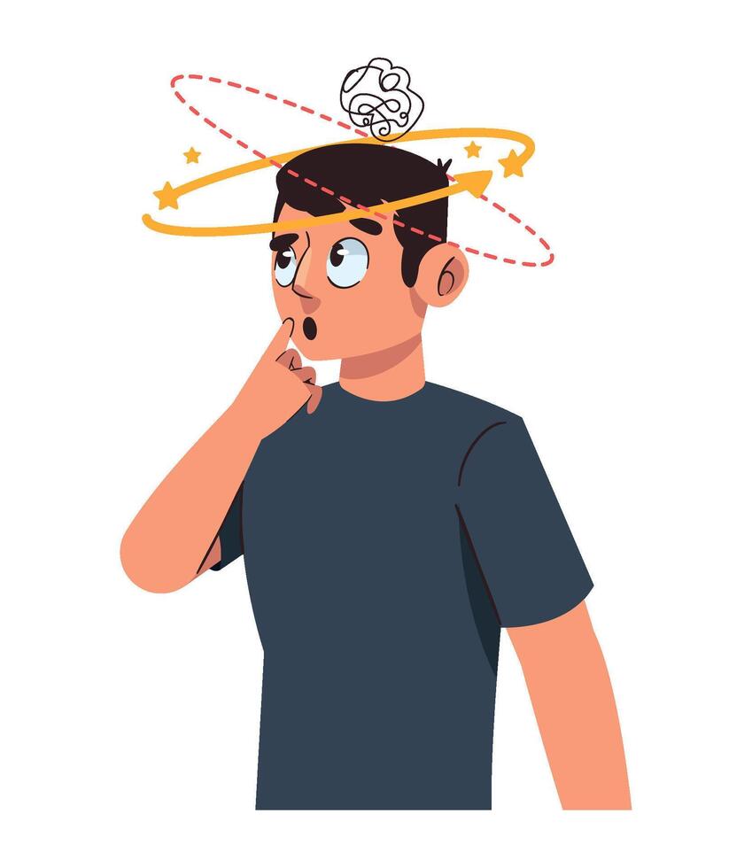 A man with a brain on his head vector