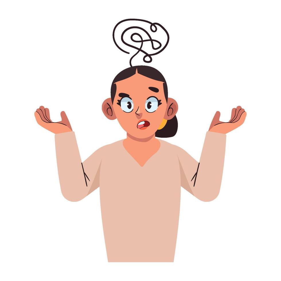 A woman with a thought bubble on her head vector