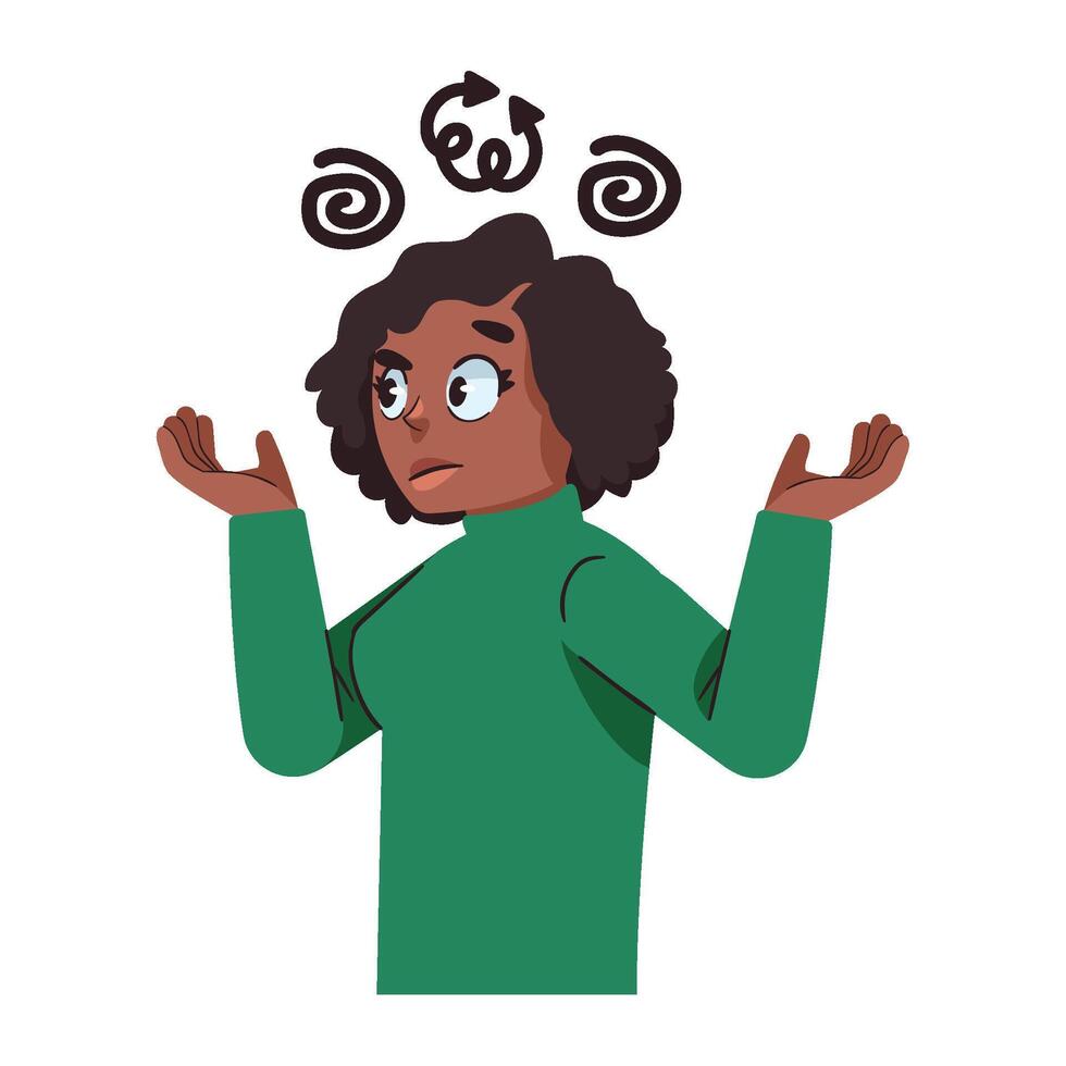 A woman with a confused expression on her face vector