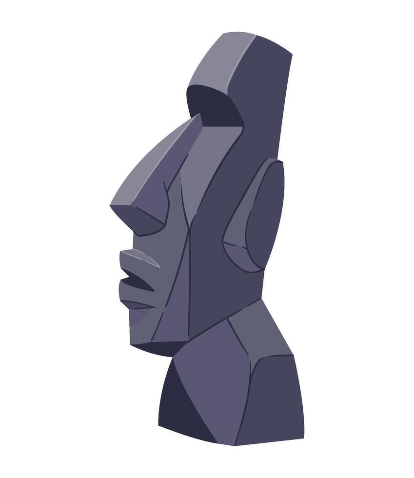 An illustration of a statue of an easter island head vector