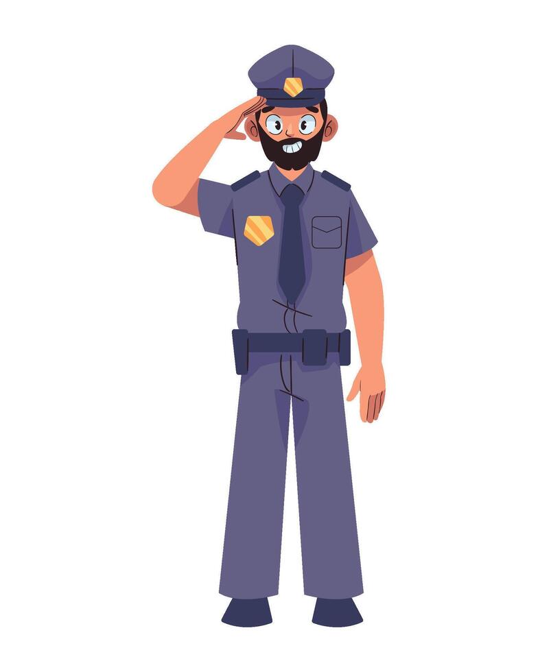 A cartoon police officer saluting vector