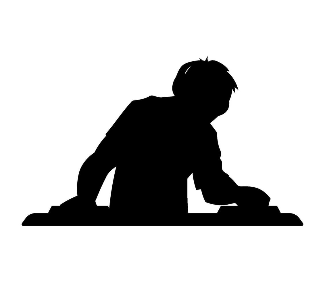 Dj silhouette illustration vector