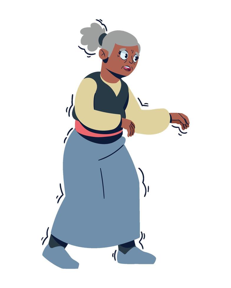 An illustration of an old woman dancing vector