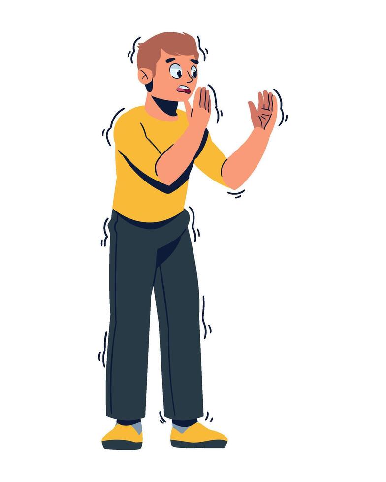 A man is making a gesture with his hands vector