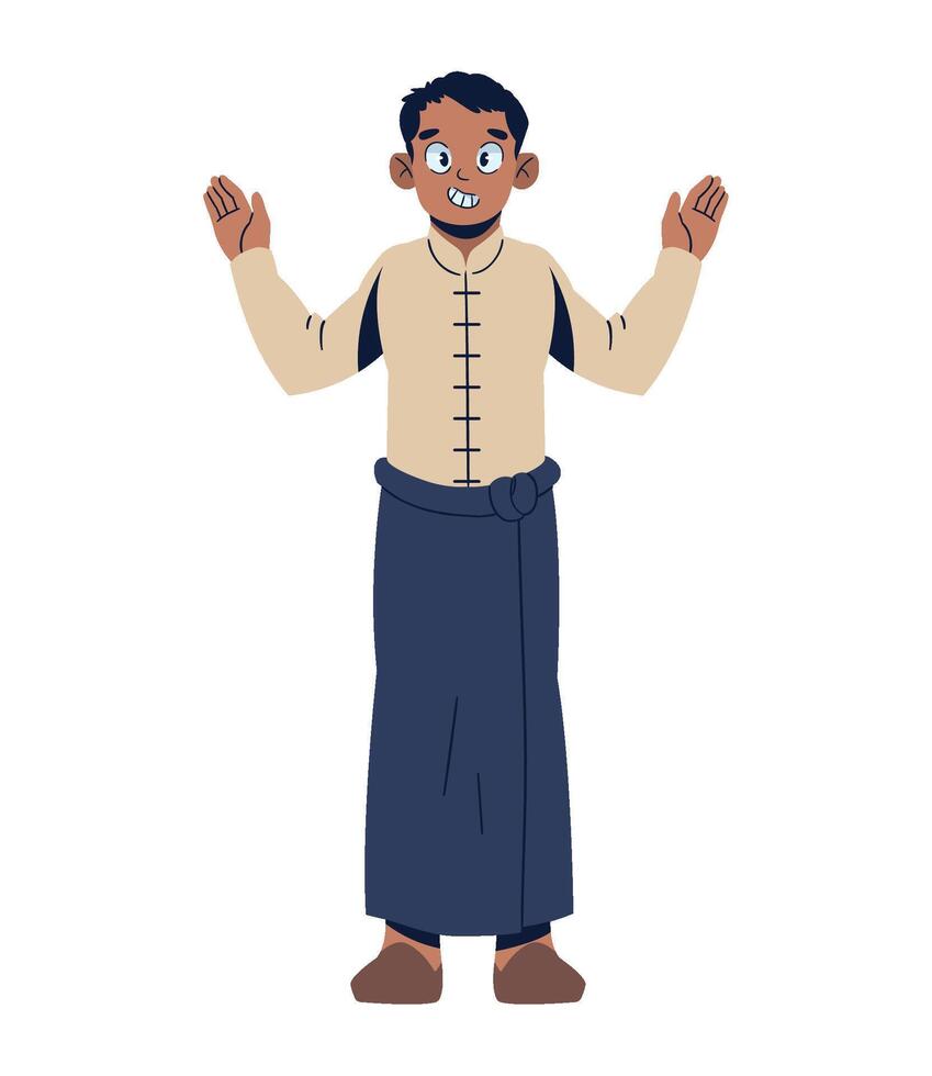 A cartoon man in a traditional dress vector