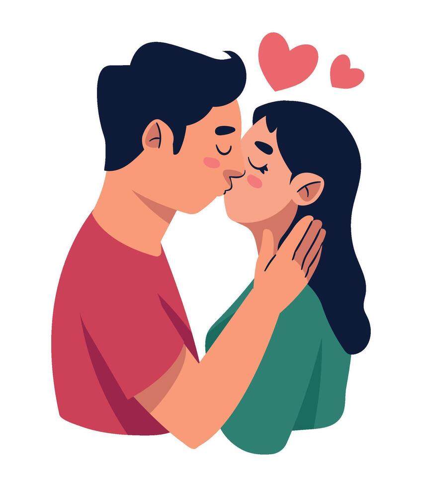 Couple kissing, illustration vector