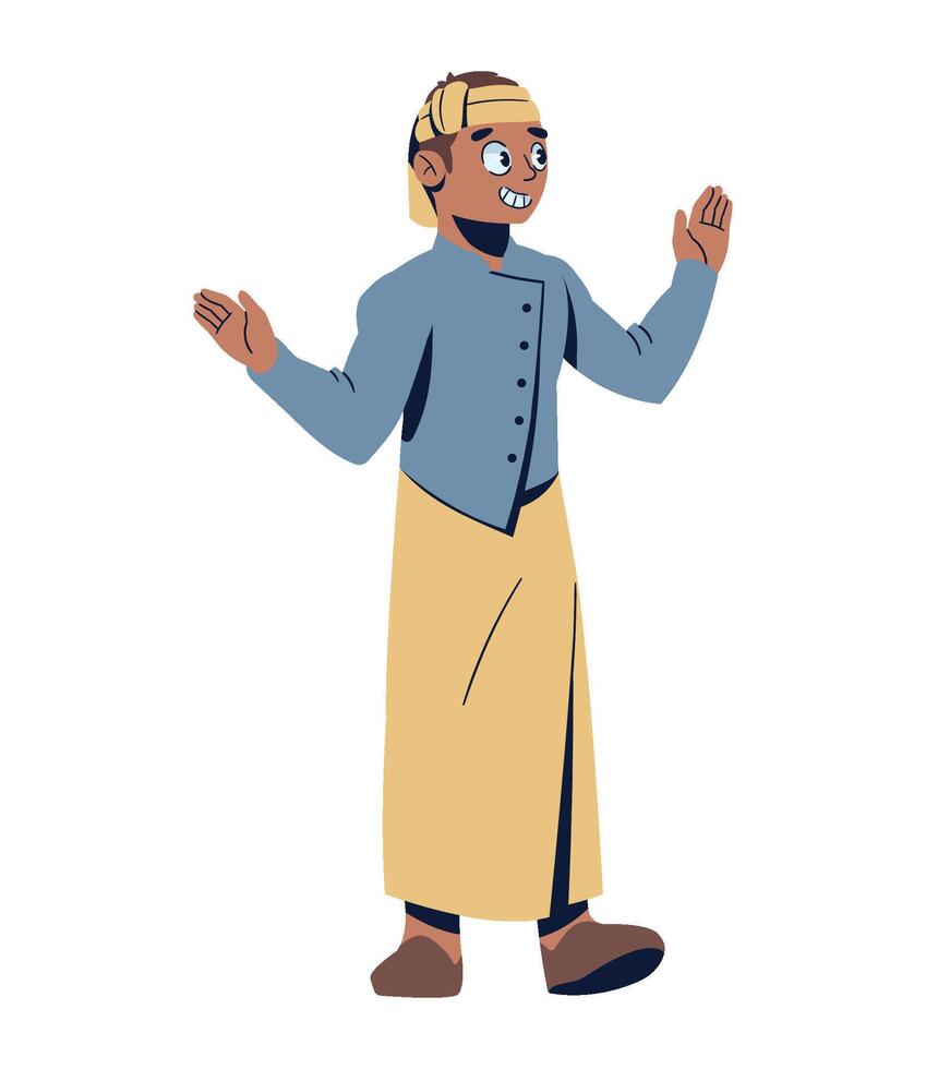 An illustration of a man in a traditional dress vector