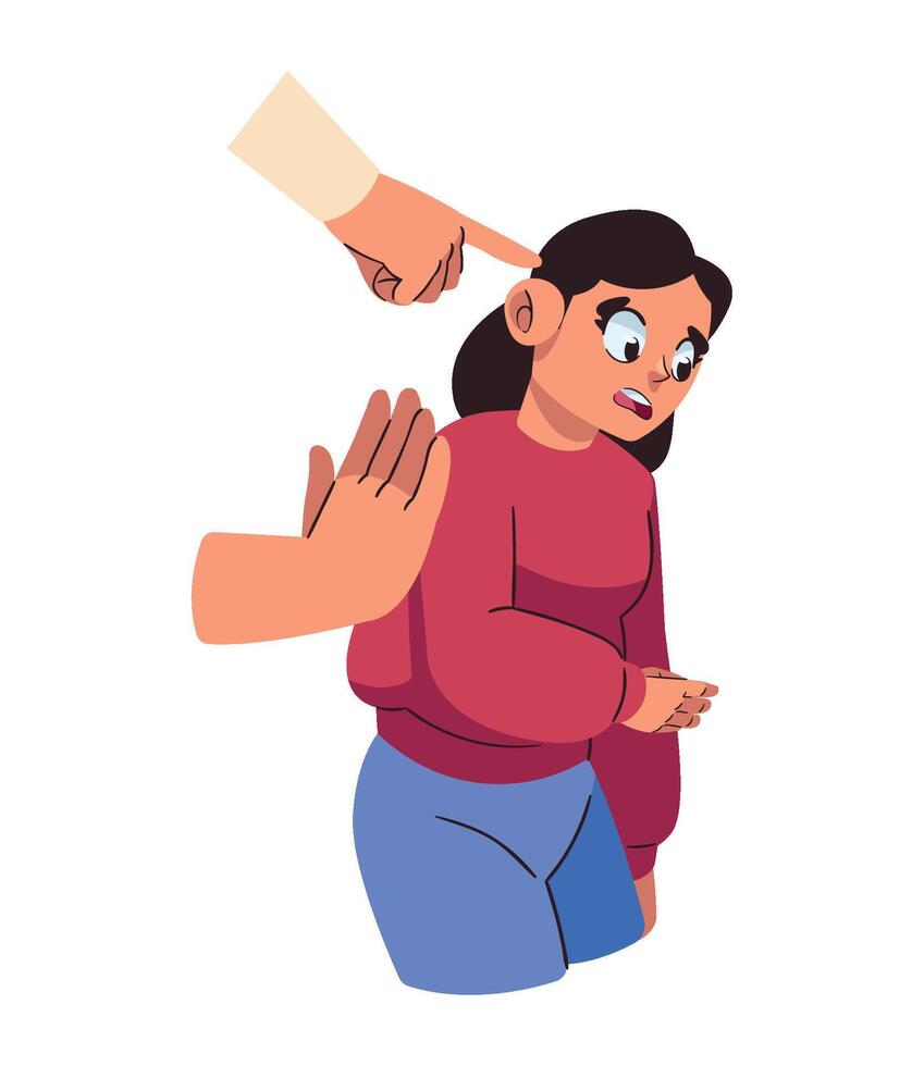 A woman is being pushed by someone vector