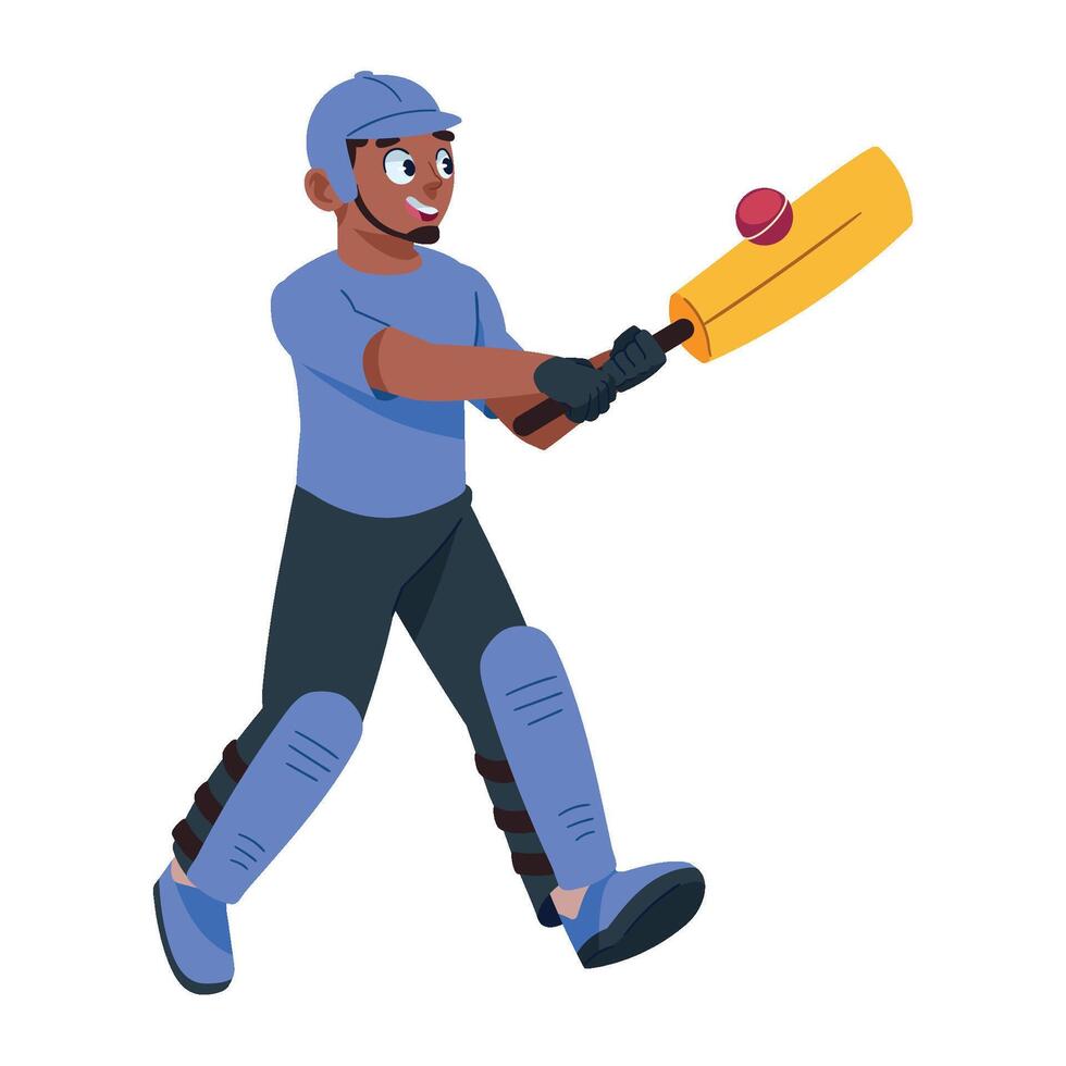 Cricket player with bat illustration vector