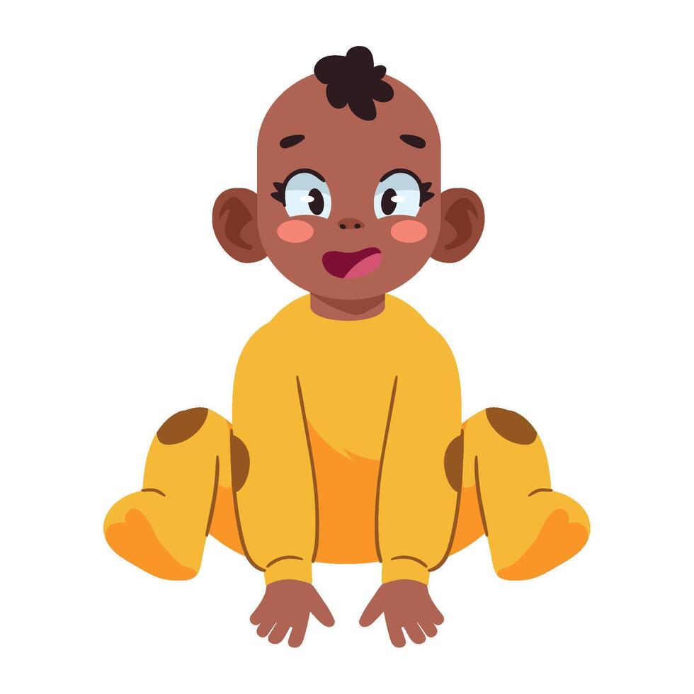 An image of a baby in yellow clothes vector