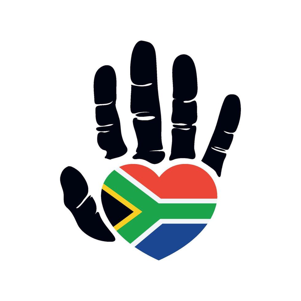 South africa flag heart vector
