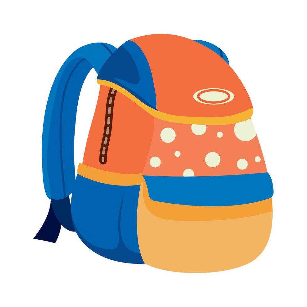 A colorful backpack with polka dots on it vector