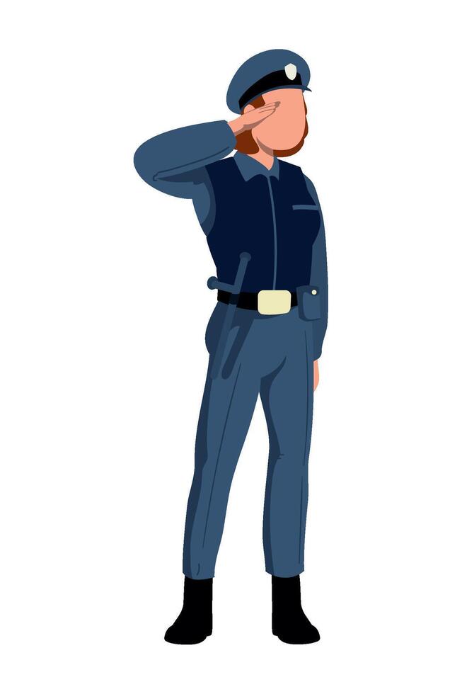 A man in a police uniform saluting vector