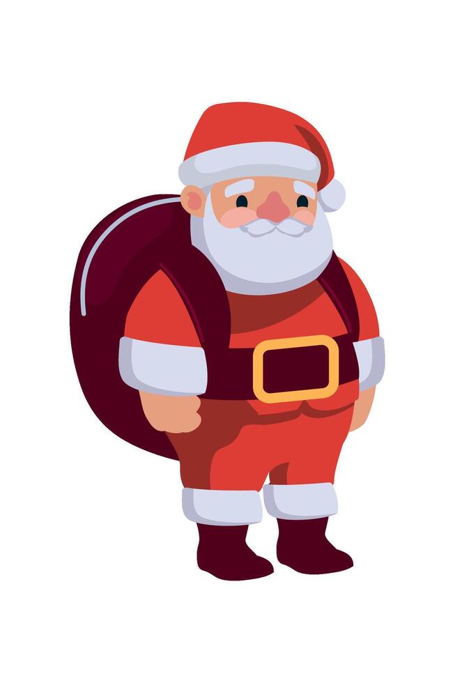 Santa claus with bag of gifts illustration vector