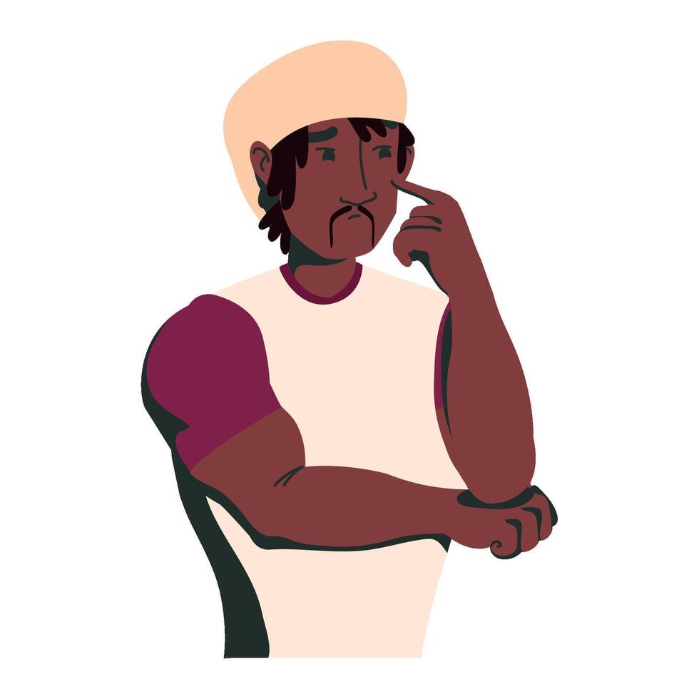 A cartoon man with a beard and hat vector
