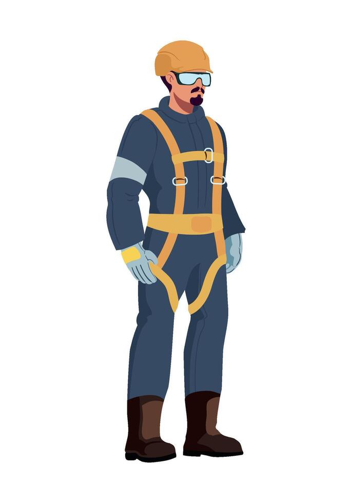 A cartoon man in a safety suit vector