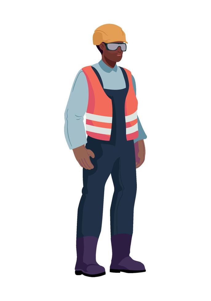 An illustration of a man in a safety vest vector