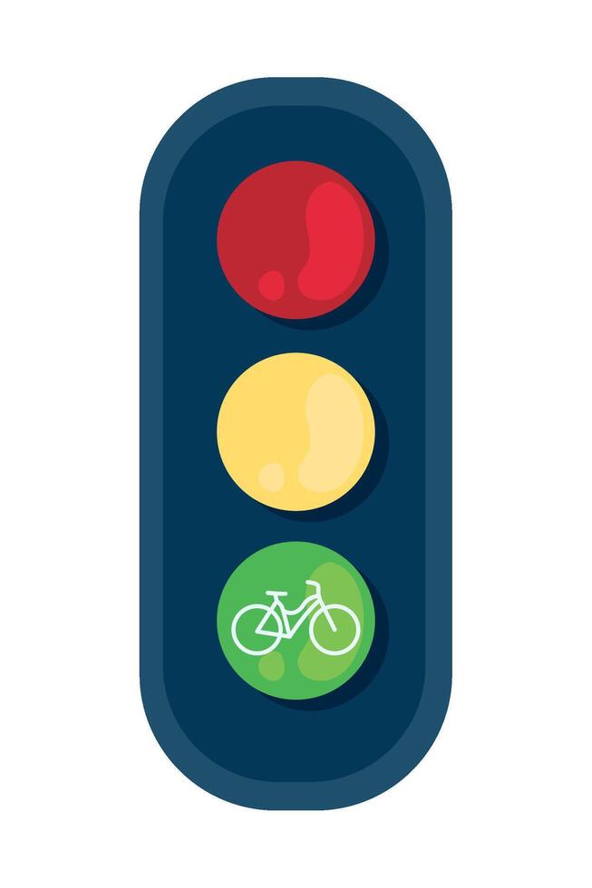 Traffic light with bicycle icon illustration vector