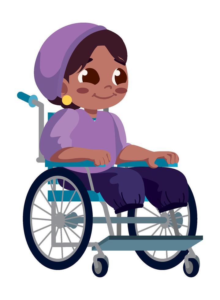 An illustration of a girl in a wheelchair vector