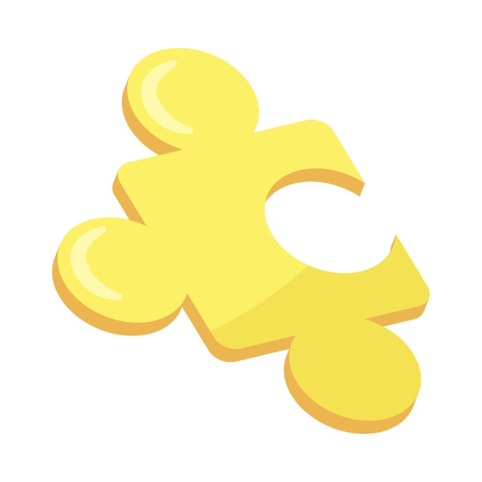 A yellow puzzle piece with a piece missing vector