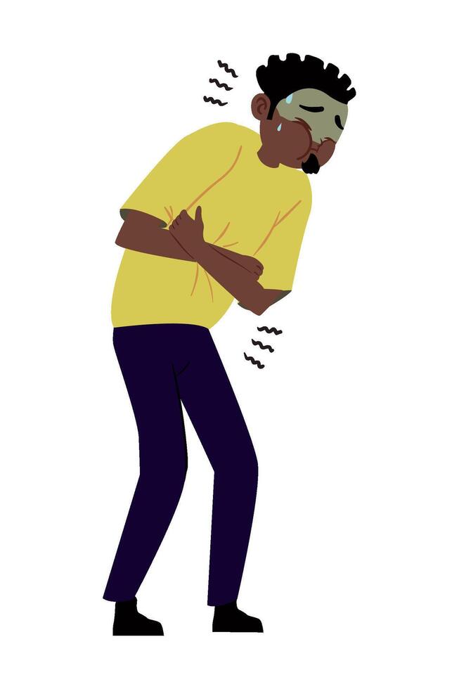 Illustration of a man with a headache vector
