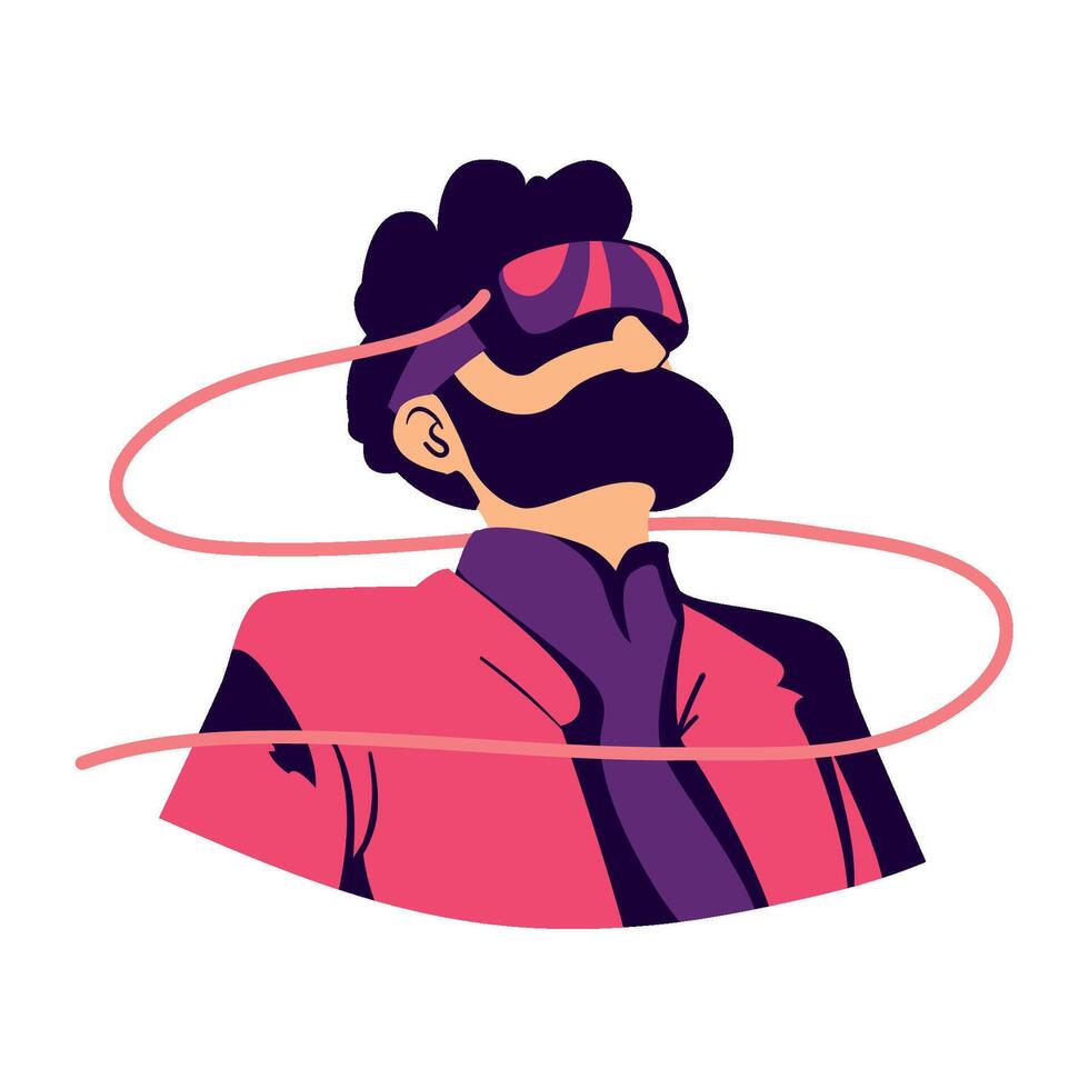 A man with a beard and glasses is wearing a pink suit vector