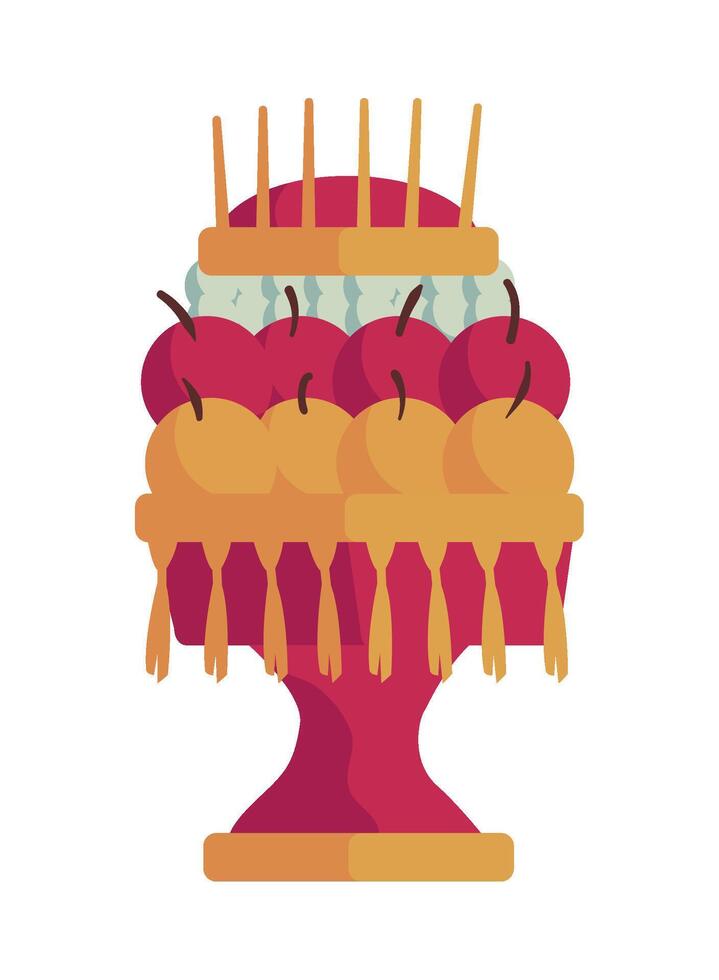 Offering with apples and fruit vector