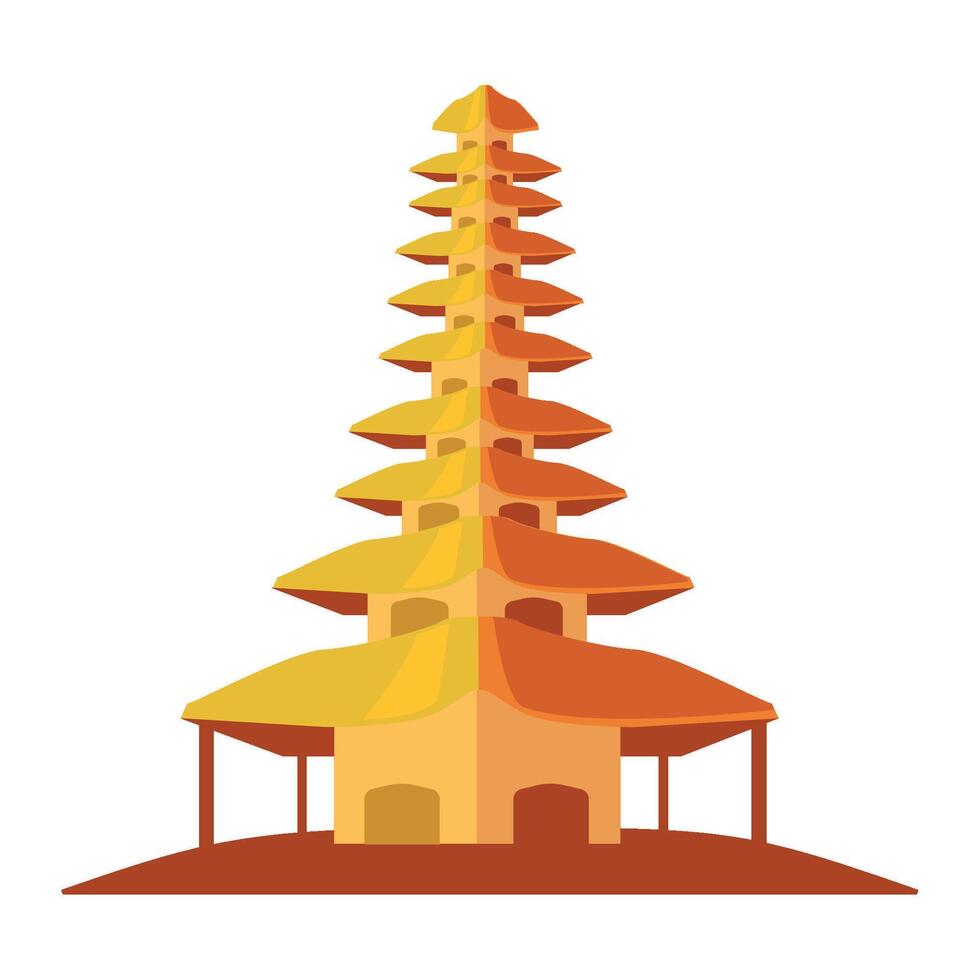 A pagoda in the middle of a field vector
