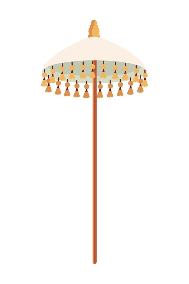 An umbrella with tassels on it vector