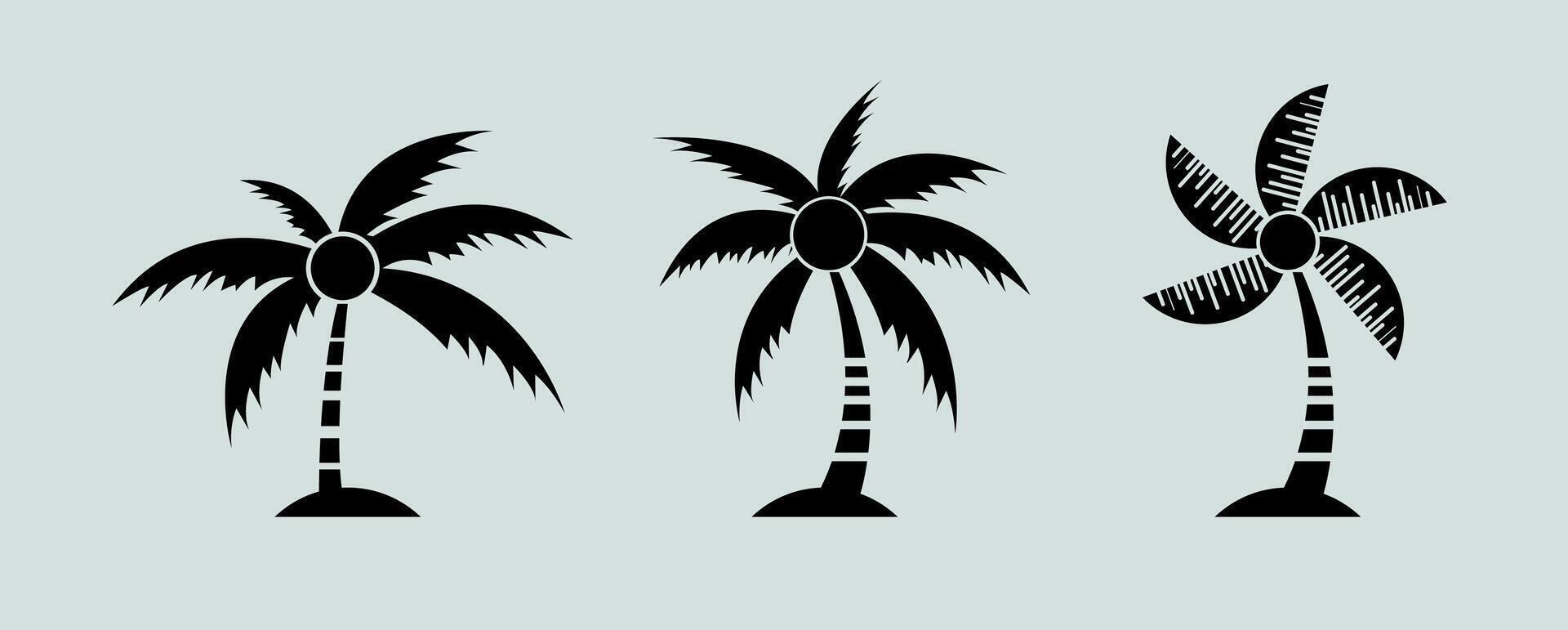 Abstract set palm trees vector