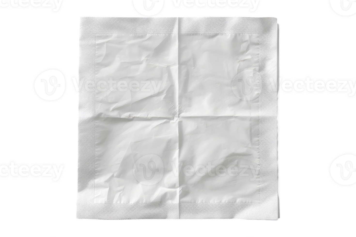 Blank white paper napkin isolated on transparent background. png