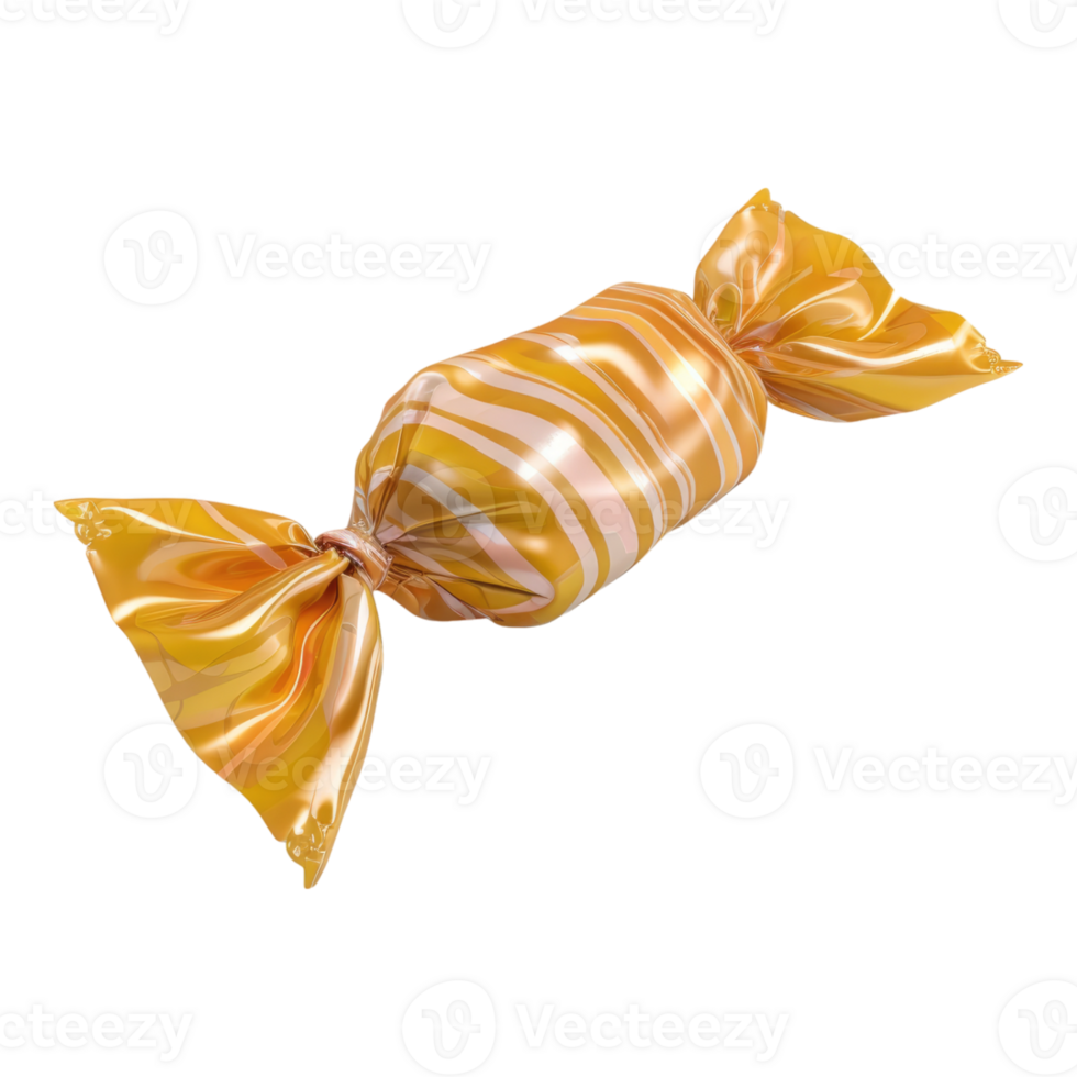 Candy in shiny wrapper isolated on transparent background. png