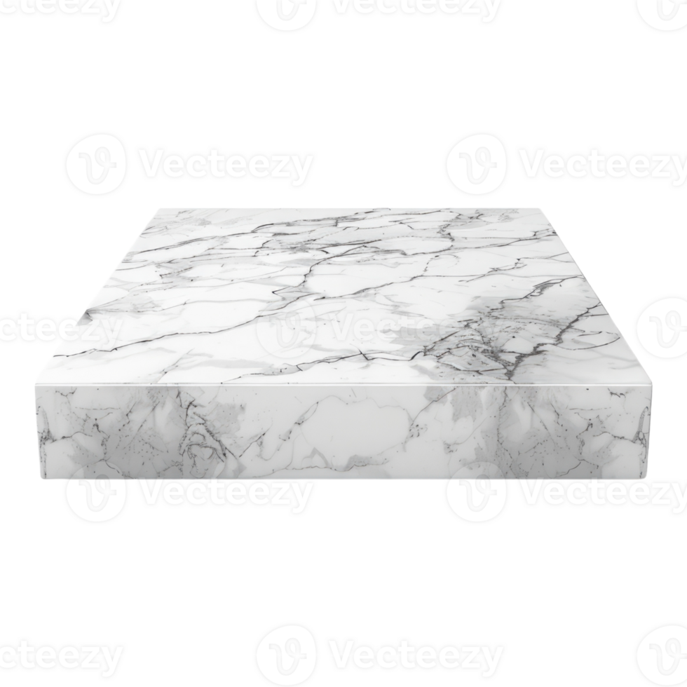 White marble podium Isolated on transparent background. png