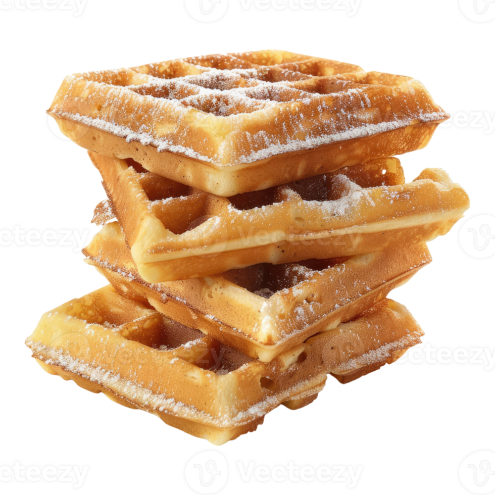 Belgian sugar waffles Isolated on transparent background. png