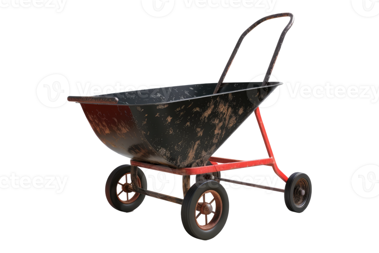 Wheelbarrow isolated on transparent background. png