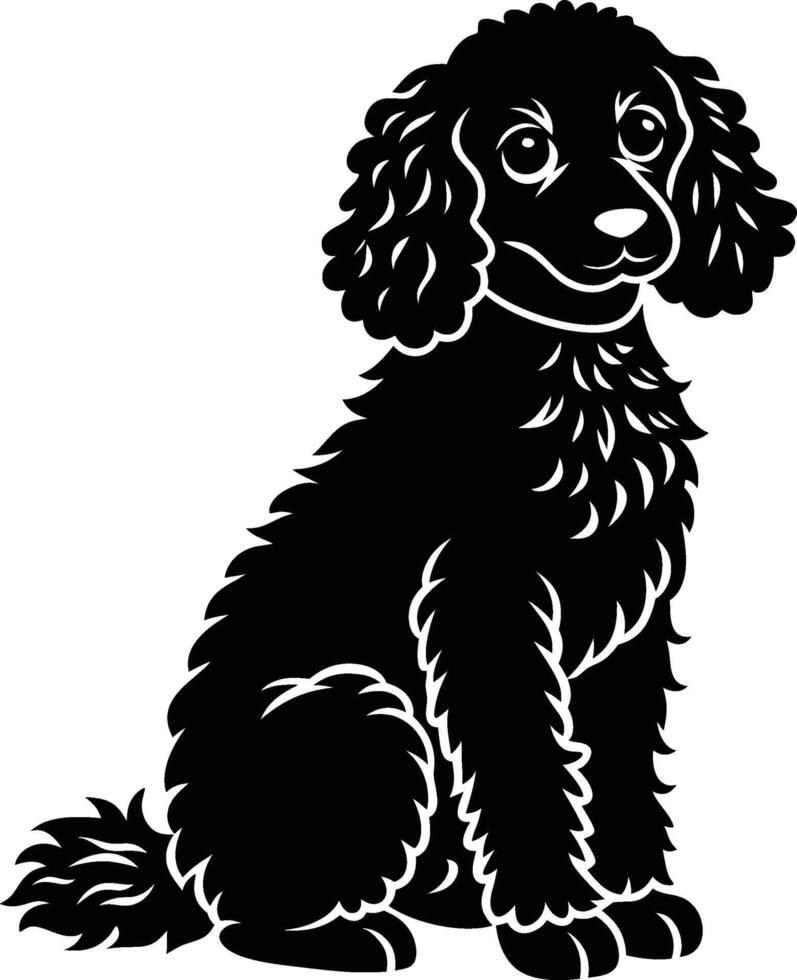 poodle dog in different poses, clipart, silhouette design. vector