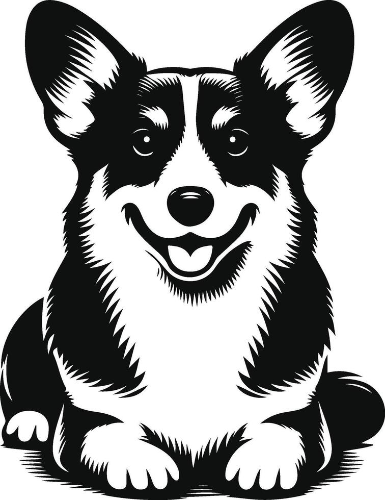 pembroke welsh corgi dog silhouette design vector